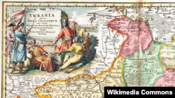 Фрагмент мапи «Україна або козацька земля з прилеглими провінціями Валахії, Молдавії і Малої Татарії, зображена Йоганом-Баптистом Гоманном», Нюрнберг, 1720 рік