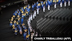 Збірна України під час церемонії відкриття Паралімпійських ігор у Токіо-2020