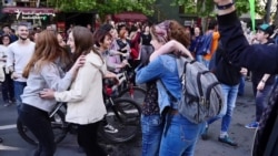 Celebrations In Yerevan As Sarkisian Resigns