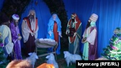 Вертеп у центрі окупованого Сімферополя, 7 січня 2018 року