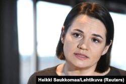 სვიატლანა ციხანოუსკაია ინტერვიუს დროს. ჰელსინკი, 2021 წ. 1 მარტი.