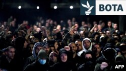 Pamje prej protestave kundër migrantëve turq para Qeverisë së Malit të Zi në Podgoricë më 28 tetor 2025.
