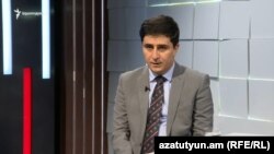 Միջազգային իրավական հարցերով Հայաստանի ներկայացուցիչ Եղիշե Կիրակոսյանը «Ազատության» տաղավարում, արխիվ