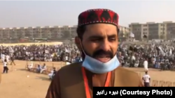 نور الله ترین په کراچۍ کې د پښتون ژغورنې غورځنګ مشر دی ـ پخوانی انځور.