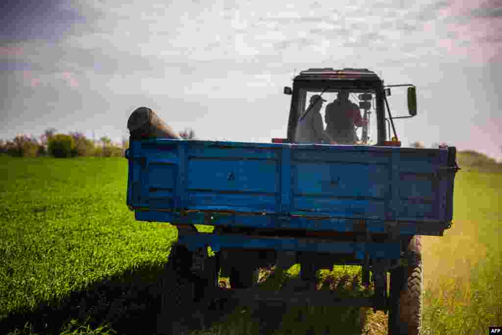 Farmers remove an unexploded shell from their fields near the village of Hryhorivka, Zaporizhzhya, eastern Ukraine, in early May. World Food Program Executive Director David Beasley has warned: "When a nation that is the breadbasket of the world becomes a nation with the longest bread line of the world, we know we have a problem." He adds that the failure to open Ukraine's port in Odesa is a declaration of war on global food security, resulting in famines, destabilization, and mass migration around the world. Russia has said it will lift the blockade if Western sanctions are lifted, a demand Ukrainian Foreign Minister Dmytro Kuleba has characterized as an attempt at "blackmail." &nbsp;