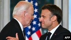 Ֆրանսիայի նախագահ Էմանյուել Մակրոնը Փարիզում ընդունում է ԱՄՆ նախագահ Ջո Բայդենին, 8-ը մարտի, 2024թ.