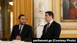 ნორვეგიის პარლამენტის თავმჯდომარე მასუდ გარახანი, საქართველოს პარლამენტის თავმჯდომარე შალვა პაპუაშვილი