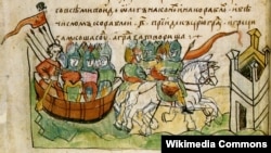 ბიზანტიელები იყენებდნენ „ბერძნულ ცეცხლს“ გარე მტრების წინააღმდეგ. კიევის თავად ოლეგის ლაშქრობა ცარიგრადზე. მე-15 საუკუნის მინიატურა