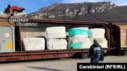 Deșeuri italiene în drum spre Bulgaria.