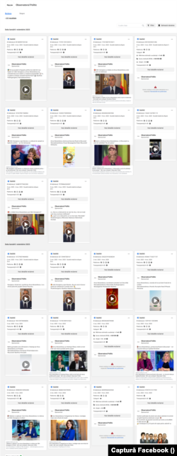 Postări sponsorizate pe pagina „Observatorul Politic”.