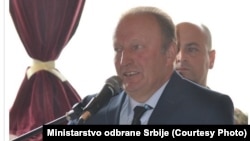 Dragan Zhivanoviq në ndarjen e dekoratave ushtarake për anëtarët e Brigadës së 125-të të Motorizuar në Krushevc, 4 qershor 2019.
