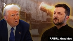 Президент США Дональд Трамп (слева) и президент Украины Владимир Зеленский (справа) провели телефонный разговор 19 марта, на следующий день после разговора Трампа с российским лидером Владимиром Путиным