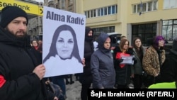 Protesti u Sarajevu nakon presude Vrhovnog suda FBiH kojom je smanjena kazna Eldinu Hodžiću koji je ubio suprugu Almu Kadić, Sarajevo, 25. decembar 2024.