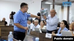 Шерзат Полаттың өліміне қатысты сот процесі. Талдықорған, 29 мамыр, 2025 жыл. Жоғарғы соттың телеграм-парақшасынан алынған сурет.