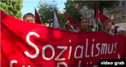 La o demonstrație pro-palestiniană în Germania (imagine din documentarul Arte)