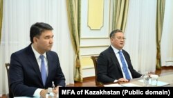 Глава МИД Казахстана Мурат Нуртлеу (справа). МИД опубликовал это фото 5 сентября 2025 года
