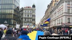 Акція на підтримку України у Празі. Чехія, 17 листопада 2025 року