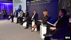 Заменик помошник секретарот за европски и евроазиски работи во американскиот Стејт департмент Метју Палмер на конференцијата „Преспа форум дијалог“. 