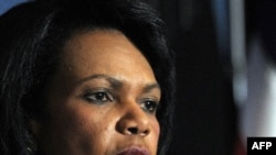 Condoleezza Rice speaking in Washington