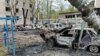 The aftermath of a deadly Russian strike on Dnipro on April 17. 