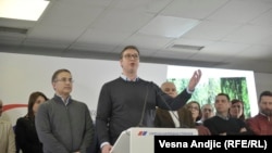 Aleksandar Vučić i Nebojša Srefanović u Srpskoj naprednoj stranci, mart 2018.