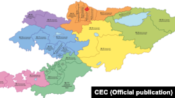 Бир мандаттуу округдардын картасы.