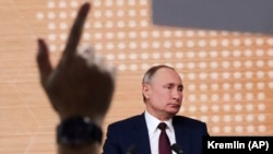 Президент Росії Володимир Путін під час пресконференції. Москва, 19 грудня 2019 року