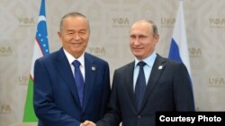 File photo of President of Uzbekistan Islam Karimov and President of Vladimir Putin.