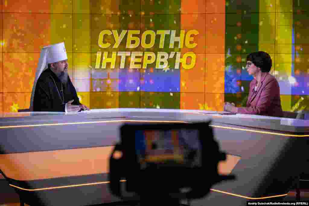 Глава Православної церкви України (ПЦУ) митрополит Київський і всієї України Епіфаній у гостях програми &laquo;Суботнє інтерв'ю&raquo;, грудень, 2021 року&nbsp;&nbsp;
