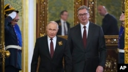 Predsednik Ruske Federacije Vladimir Putin i predsednik Srbije Aleksandar Vučić, Moskva, 9. maj 2025. 