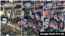 Сателитските снимки ја покажуваат областа во 2003 година пред да започнат ископувањата, во 2016 година, кога теренот изгледа обраснат со вегетација и во 2024 година