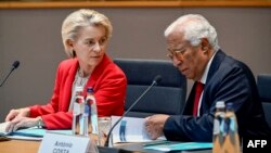 European Commission President Ursula von der Leyen (left) and European Council President Antonio Costa will be heading to Asia this week. (file photo)