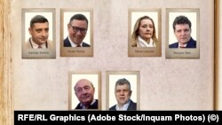 Trei dispute electorale principale, între Simion vs. Ponta, Lasconi vs. Dan, Băsescu vs. Ciolacu, acaparează discuțiile din spațiul public (colaj Europa Liberă).