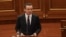 Kosovo's acting Prime Minister Albin Kurti addresses parliament on October 26, 2025.