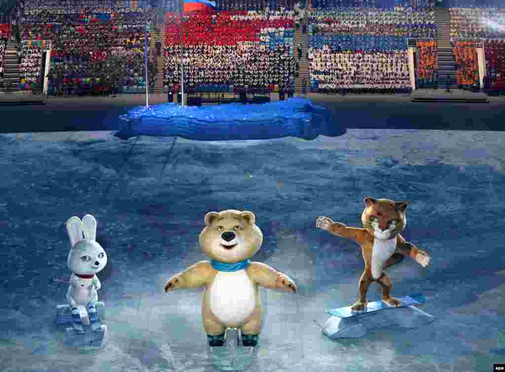 The games' official mascots also put in an appearance.&nbsp;