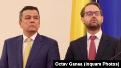 Sorin Grindeanu, liderul PSD, alături de Dominic Fritz, cel al USR. Ambii lideri de partide sunt din Timișoara.