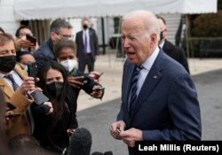 U.S. President Joe Biden boards Marine One for travel to Ohio