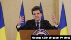 Conferință de presă susținută de președintele României, Nicușor Dan, la Palatul Cotroceni, în noiembrie 2025.