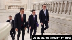 Președintele Nicușor Dan (c) a prezentat Strategia Națională de Apărare a Țării pentru perioada 2025-2030, în ședința comună a Camerelor Parlamentului României, pe 26 noiembrie 2025.