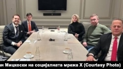 Првата средба на македонскиоте премиер Христијан Мицкоски по пристигнувањето во Вашингтон со бизнисменот Крис Павловски 