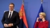 Aleksandar Vučić, predsednik Srbije, i Ursula von der Lejen, predsednica Evropske komisije, prilikom susreta u Briselu 26. aprila 2021. 