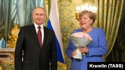 Президент Росії Володимир Путін і канцлера Німеччини Ангела Меркель у Кремлі. Москва, Росія. 20 серпня 2021 року