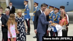 Džozef Bajden na aerodromu "Nikola Tesla" u Beogradu