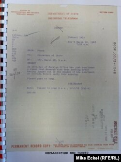 ჩეხეთის საგარეო საქმეთა სამინისტრომ შარშან შეიძინა დიპლომატიური დოკუმენტები დიდი ბრიტანეთიდან, საფრანგეთიდან და აშშ-დან 1948 წლის მარტში იან მასარიკის გარდაცვალებასთან დაკავშირებით.