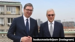 Predsednik Srbije Aleksandar Vučić i zamenik ministra spoljnih poslova Rusije Aleksandar Gruško u Beogradu, jun 2021.