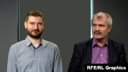 Experții în energie, Eugen Muravschi (stânga) și Ion Preașcă.