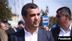Armenia - Volodya Grigorian campaigns for a local election in March 2025.