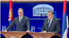 Predsednik Srbije Aleksandar Vučić i predsednik bh. entiteta Republika Srpska Milorad Dodik u Banjaluci, 14. februar 2025.