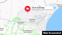 Геолокація електропідстанції «Кафа» 220 кВ під Феодосією. Скріншот.