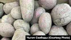 Бульба на продаж у адной зь менскіх крамаў, красавік 2025 году